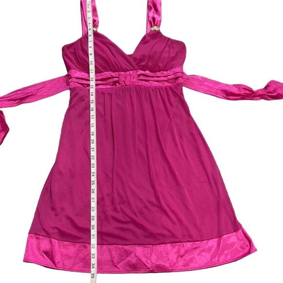 deb Pink Mesh Tie on Back Homecoming Dress LARGE - Picture 8 of 13